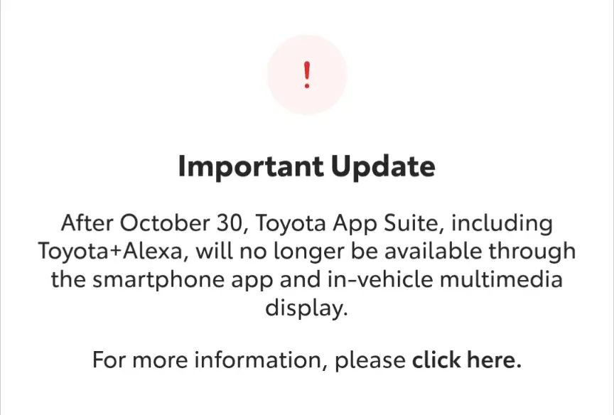 Toyota Entune App Discontinued