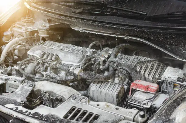 White Engine Splatter After Oil Change